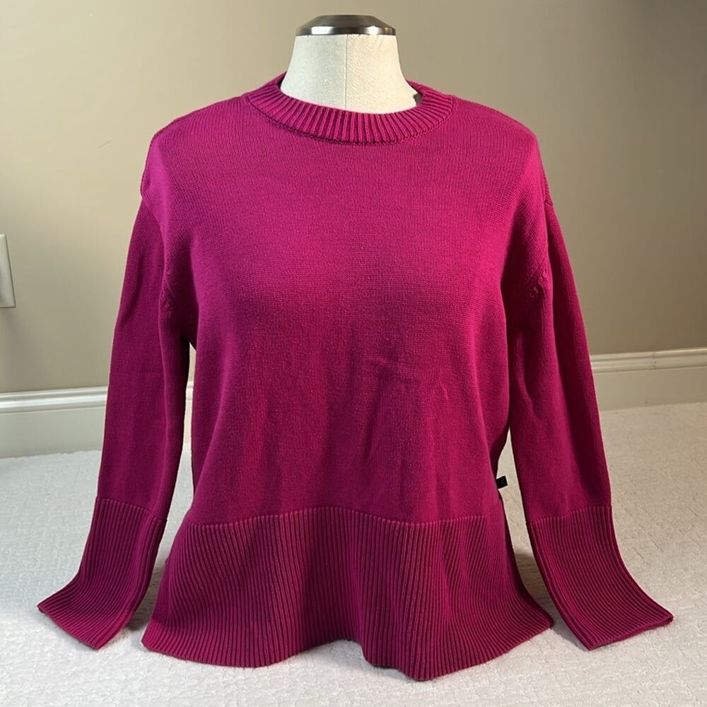 Gap dark pink pullover sweatshirt with wide textured hem L